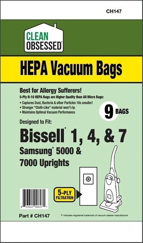 REplacement9 pack Style BU Bag 2922 fits SL4110A Sanitaire Commercial Hepa Bags - Image 2 of 2