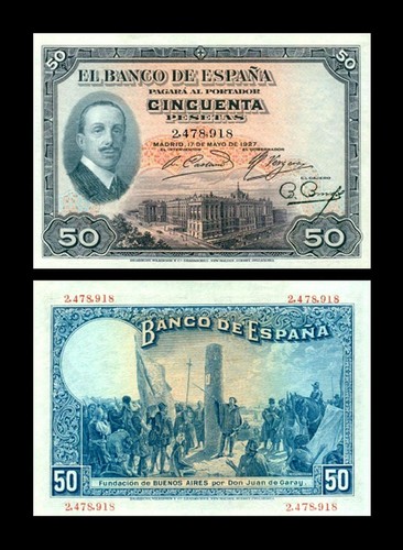 Espagne - 2x 25, 50, 500 Pesetas - Edition 1926 & 1927 - Reproduction - 26 - Picture 5 of 6