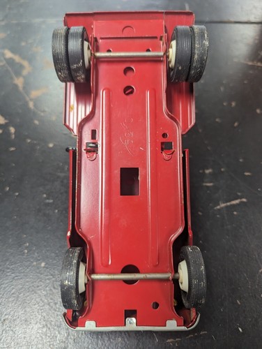 1960's Tonka Jeep Cement Mixer Truck Pressed Steel Red USA Works - Picture 11 of 12