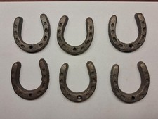 rustic metal cast iron small horseshoe western decoration approx 2", set of 6.