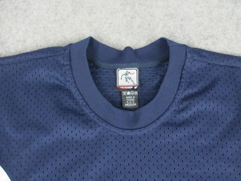 AND1 Basketball Jersey Mens Medium Navy Blue Red Sleeveless Mesh Vintage 90s - Image 2 of 4