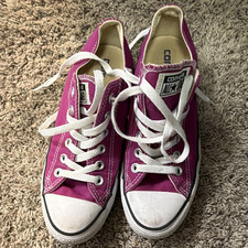 Converse Chuck Taylor All Star Low Top Lace Up Sneakers Purple/White US 5