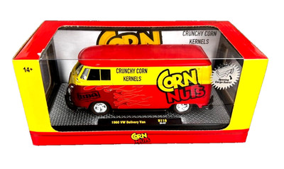 1960 VW Volkswagen Delivery Van Corn Nuts Red Yellow M2 Machines Limited Edition