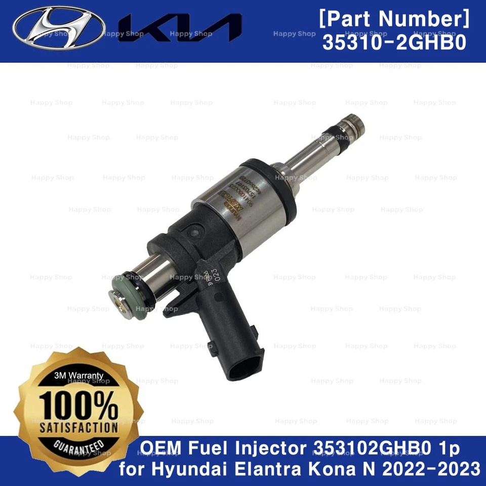 Inyector de combustible genuino OEM 353102GHB0 1p para Hyundai Elantra Kona N 2022-2023  - Imagen 2 de 2