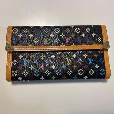 Excellent Condition Louis Vuitton Monogram Multi Color Tri Fold Wallet