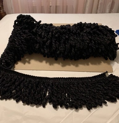  CONSO Chenille Sausage Bouillon Drapery Upholstery Trim 8  BTY Black