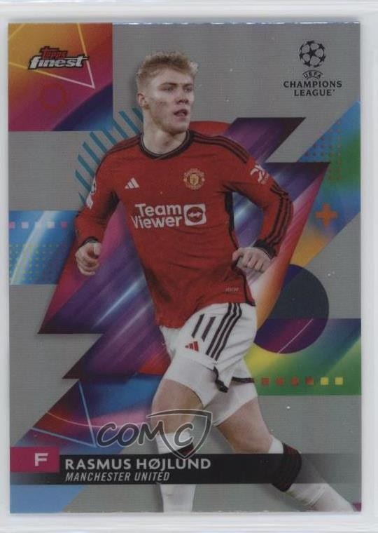2023 Topps Finest UEFA Refractor Rasmus Hojlund #101 Soccer Card
