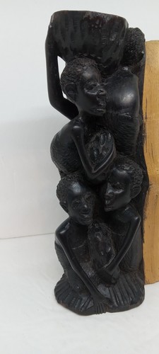 EDLE VINTAGE AFRIKANISCHE MOKANDE HOLZ FIGUR HANDGESCHNITZT SKULPTUR 8" BAUM DER EINHEIT - Bild 16 von 24