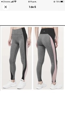 Lululemon Get Going Train Tight *28'' Heathered Black/Smoky Blush | SIZE: 10