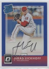 2016 Donruss Optic Rated Rookies Signatures Blue 4/75 Jerad Eickhoff Auto 07d9
