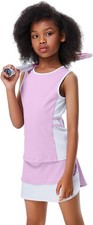 Kids Girls Tennis Golf Outfit Sleeveless Dress Tank Top Skorts Skirts 11/12 Year