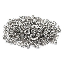 Mecion 500pcs 4mm Internal Hole Dia. Stainless Steel Grommets Silver Tone