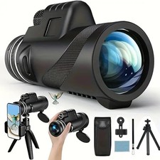 80x100 HD Monocular Telescope BAK4 FMC Lens with Tripod Phone Adapter Outdoor
