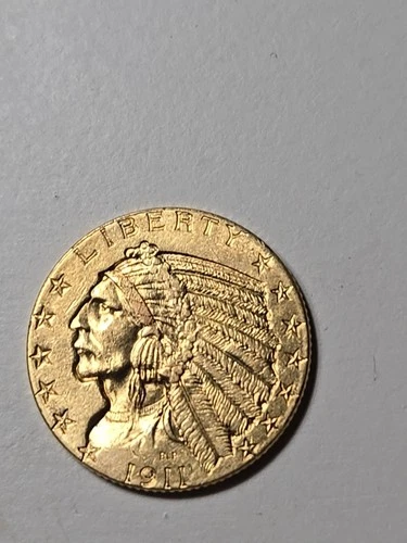 1911 $5 Gold Indian Head In Ungraded Condition But Believe Would Grade High