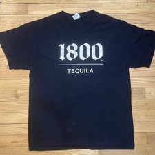 Gildan Heavy Cotton Men's Black 1800 Tequila Short Sleeve T-Shirt Size L