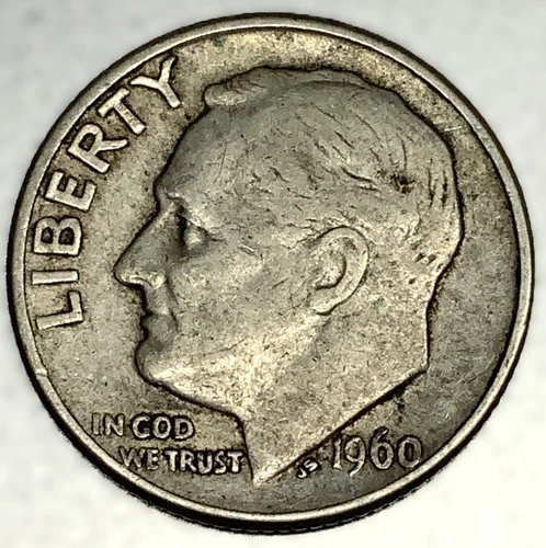 1960-D Roosevelt Dime - Circulated Condition - 90% Silver - US Coin - 3019