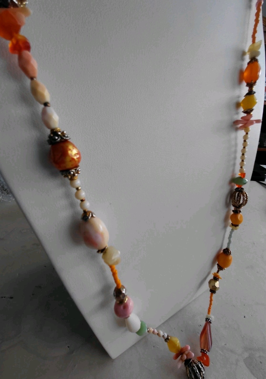 Multi-colored Multi-stone Necklace & Mixed Materi… - image 3