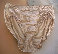 Vtg Second Skin Silky Panties High Cut Bikini Liquid Satin 2XL