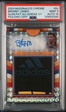 2024 McDONALD'S CHROME BRONNY JAMES GLDN PAT AU-ADIDAS 1/1 PSA9 🔥🔥🔥🔥