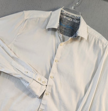 Robert Graham Flip Cuff Shirt Mens XL Classic Fit White/Ivory Long Sleeve
