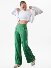 Athleta ST Small Tall Venice Track Stripe Wide Leg Pant Trillium/White NEW !!