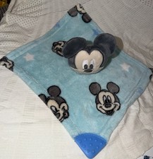 Disney Baby Mickey Mouse Lovey Plush Security Blanket Blue