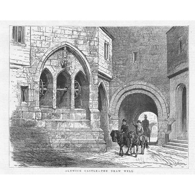 ALNWICK CASTLE Northumberland The Drop Well - antiker Druck 1884
