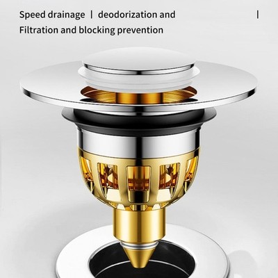 Popup Drain Stoppers with Easy Press Mechanism & Leak Proof Designs for Sink