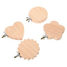 4pcs Parrot Perch Stand: Wooden Platform For Bird Cages Cockatiels Budgies And