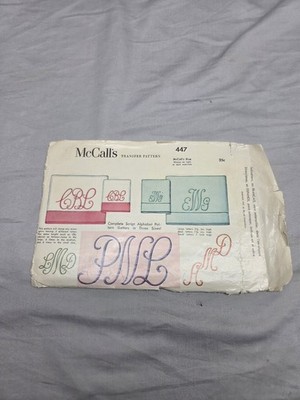 RARE 1937 - McCALL'S #447 - SMALL-MEDIUM & LARGE MONOGRAM TRANSFER PATTERNS