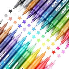 HOTU Glitter Markers Pen: 24 Sparkly Colors 1 Count Pack of 24 , 24 colors