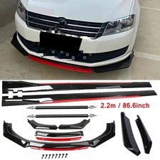For Volkswagen CC U Front Bumper Lip Spoiler Splitter Side Skirt Glossy Black