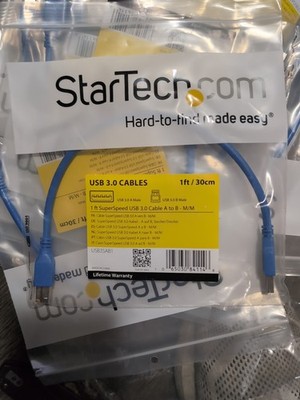 StarTech USB3SAB1 1 ft (12'') SuperSpeed USB 3.0 Cable A to B M/M Genuine Sealed
