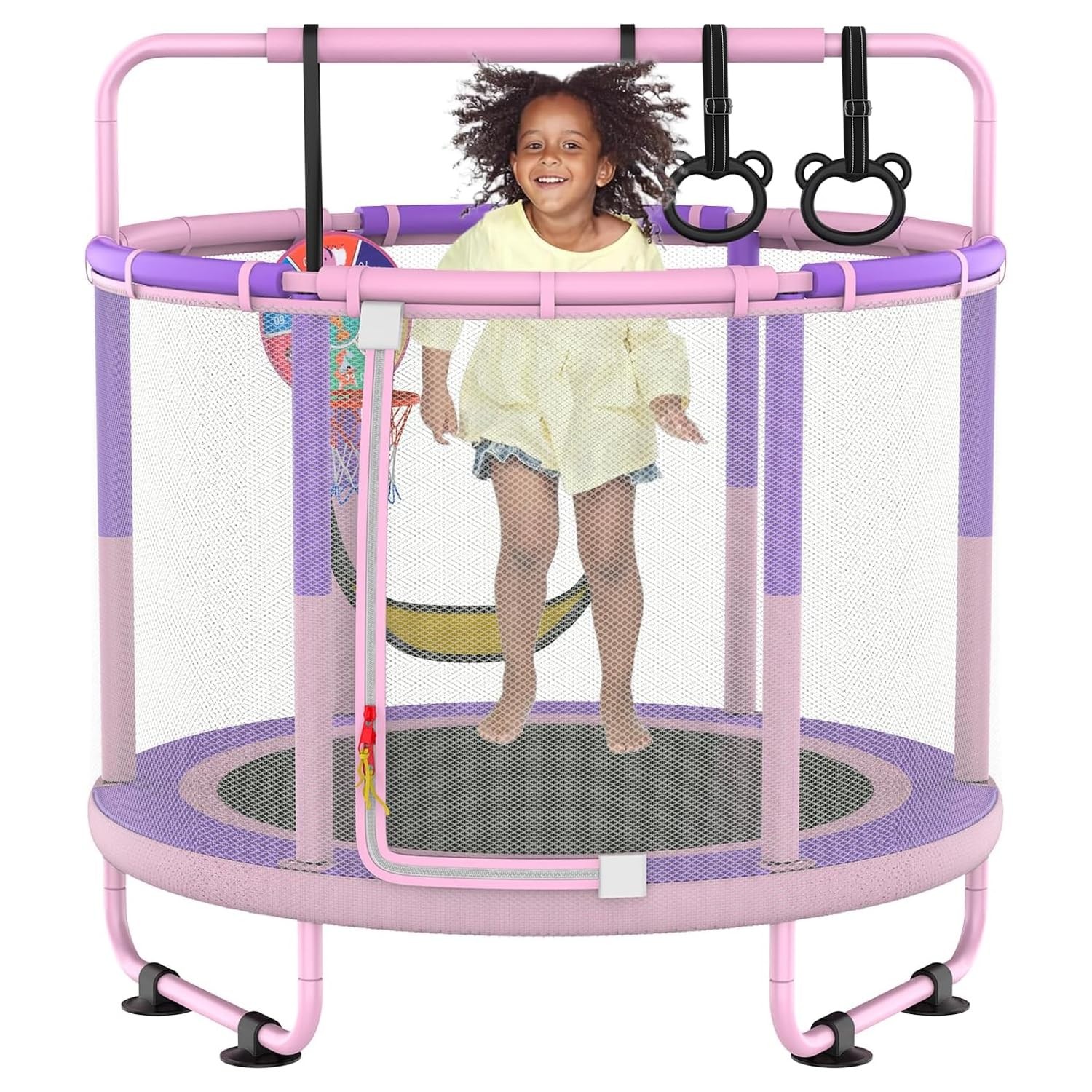 60" Trampoline for Kids, 5ft Toddler Mini 6-in-1 Trampoline Indoor Outdoor wi...