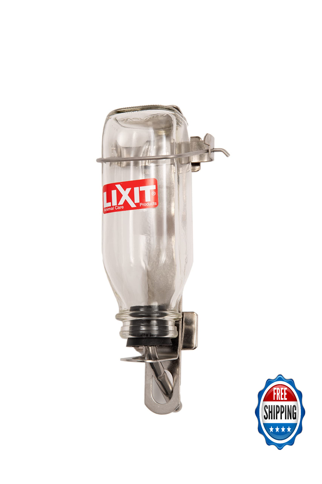 Lixit Glass Bird Water Bottle - Medium 16 oz - Durable & Leak-Proof