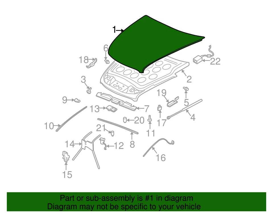 Genuine GM Hood 25752373 Foto 3 de 3