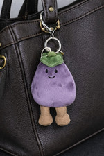 Jellycat Amuseables Eggplant Aubergine Plush Bag Charm Keychain NWT