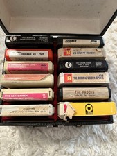Black Carry Case Wallet for 8-Track Audio Cassettes Storage and Organization
