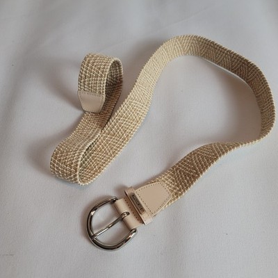 Braided Tan‎ and Cream Belt Cream & Tan Leather Golf Belt | Avalon Players Stretch Woven  main image 3