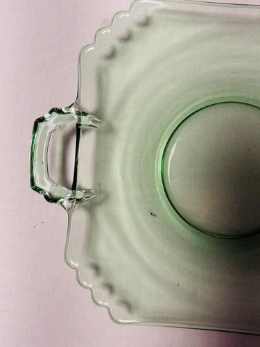 Vintage Fostoria Green Vaseline Glass Candy Dish 1930s/1940s USA - Picture 5 of 7
