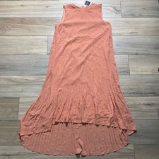 Club Monaco Womens Pleated High Low Dress Size 8 Peach Lined Sleeveless