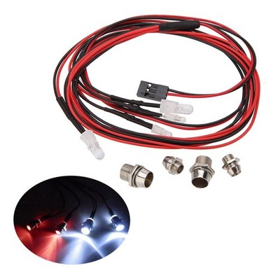 NZ HOBBIES 4 LED Lights Kit 2 White 2 Red 1/10 1/8 for Traxxas HSP Redcat RC4WD