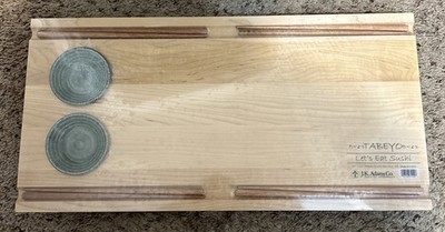 J.K. Adams Tabeyo Let s Eat Sushi Serving Set 20 x10  Maple Wood Board Brand New