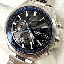 Casio Oseanuss Solar Chronograph Titanium Used 43mm Men's Watch