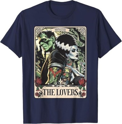 The Monster Frankenstein And Bride The Lovers Tarot Card T-Shirt