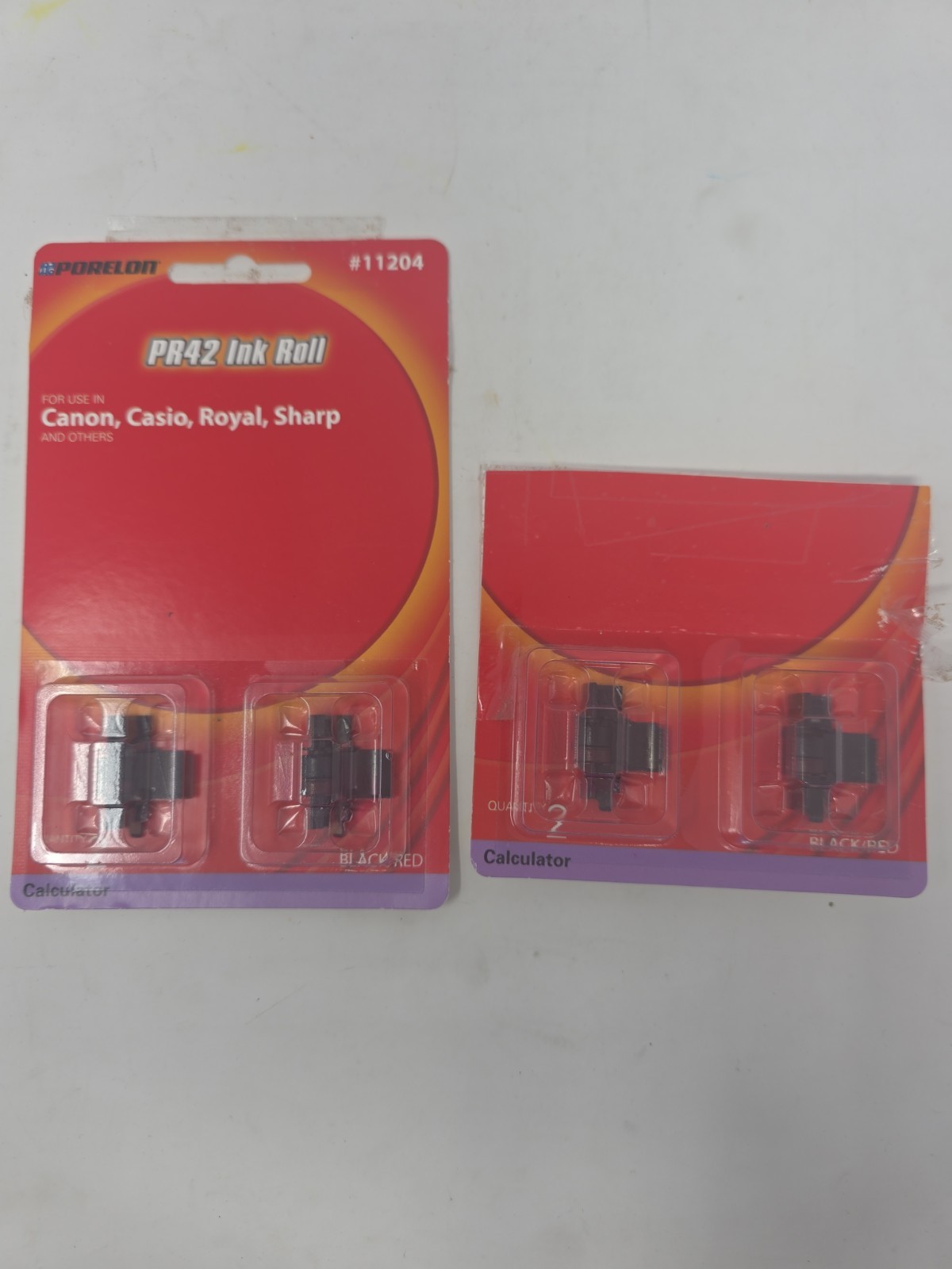 Porelon 42-2 Black And Red Ink Rollers, 2 Packs of 2 (4 Rollers)