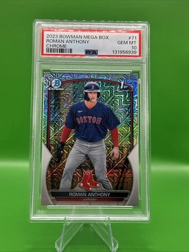 7603 Roman Anthony 2023 Bowman Chrome #BCP-71 Mega Refractor 1st RC PSA 10