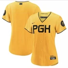 Nike Women's Medium PGH Pittsburgh Pirates MLB Jersey City Connect Gold Baseball