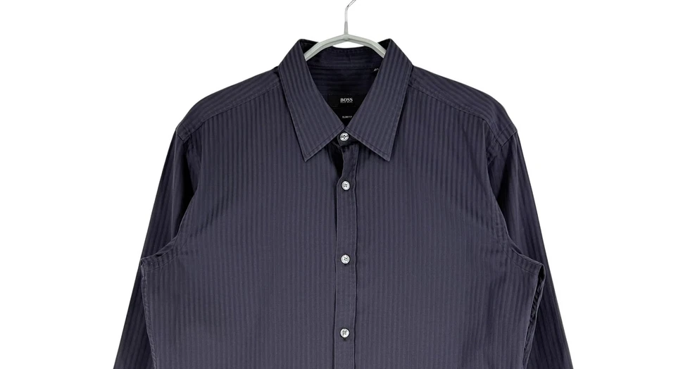 Camicia Formale Slim Fit Casual Da Uomo Hugo Boss Taglia M - 40 - 15 3/4 - Immagine 3 di 4