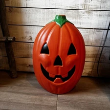 Halloween Pumpkin Jack-O-Lantern With Light Blow Mold Sun Hill Tested Works